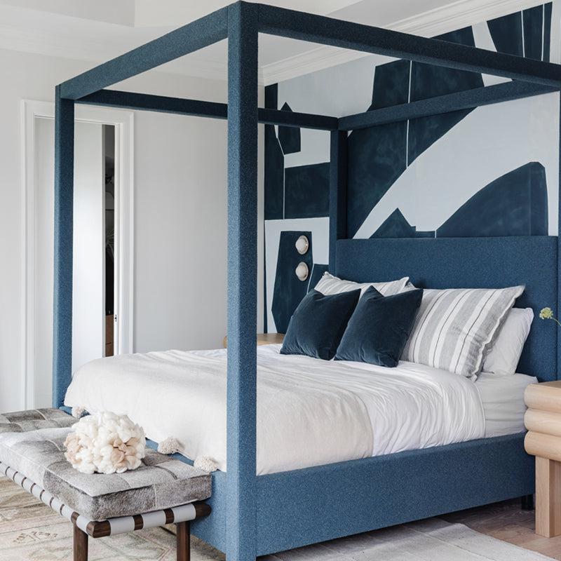 full-service-interior-designer-newton-ks-designing-with-wallpaper-bedroom-headboard-and-nightstand-with-dark-and-blue-wallpaper-pattern-aligned-virtual-design