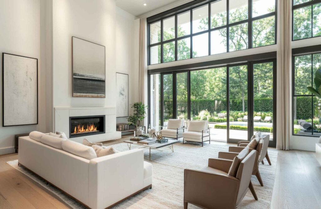 full-service-interior-designer-wichita-ks-open-vs-closed-floor-plans-spacious-living-room-high-ceilings-large-windows-contemporary-furnishings-precision